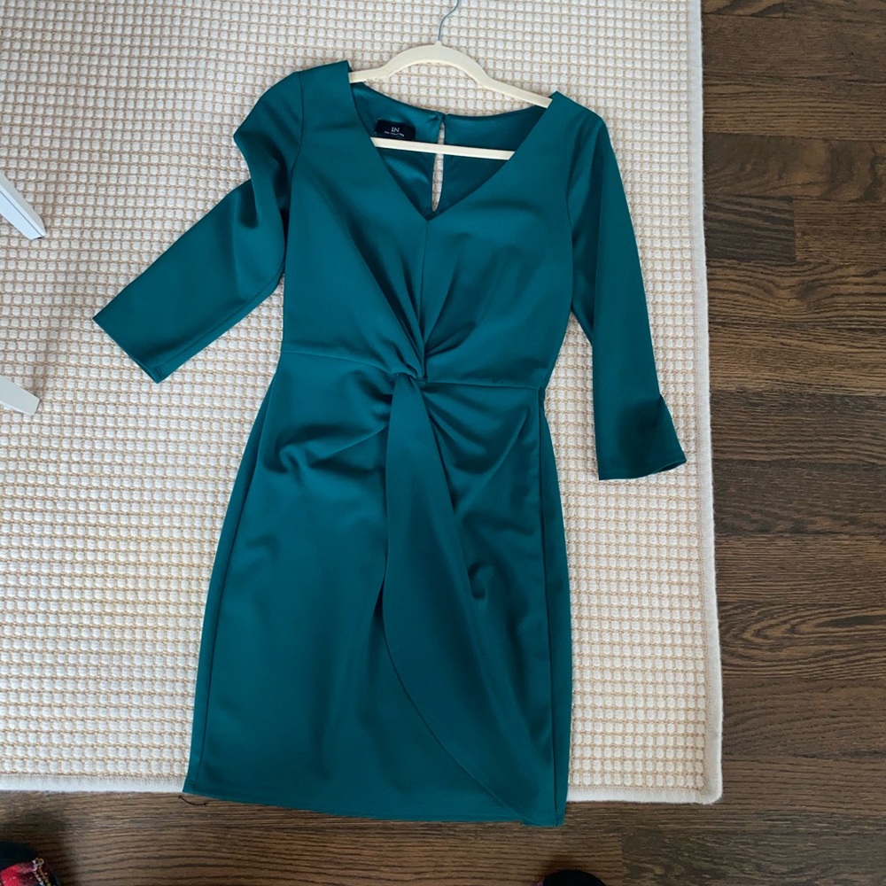 IN green dress
